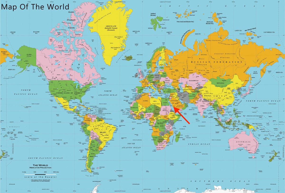 Localização de Meca (Makkah) no mapa do mundo