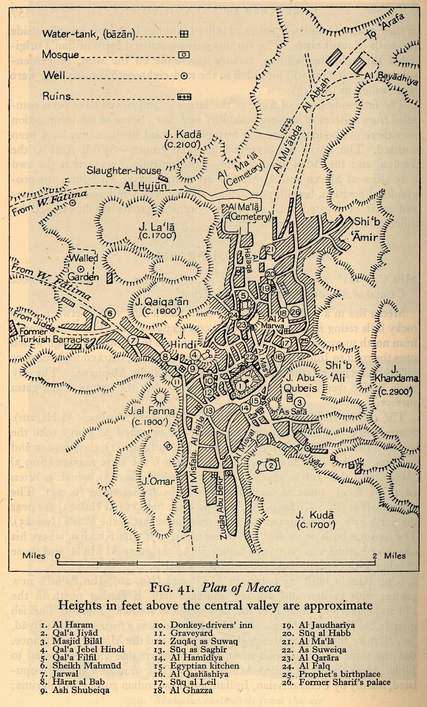 Mapa histórico de Meca (Makkah)