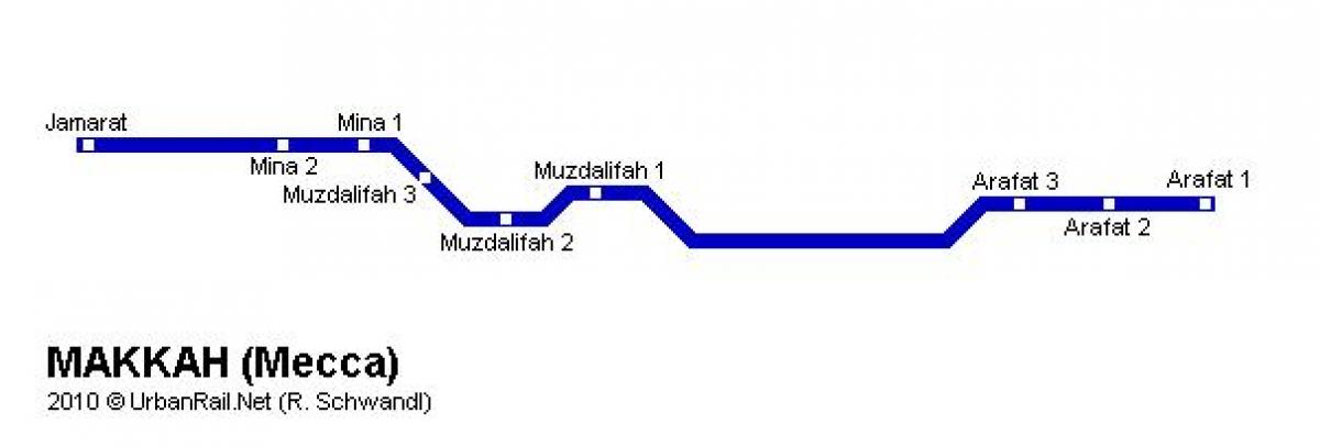 Mapa das zonas de Meca (Makkah)