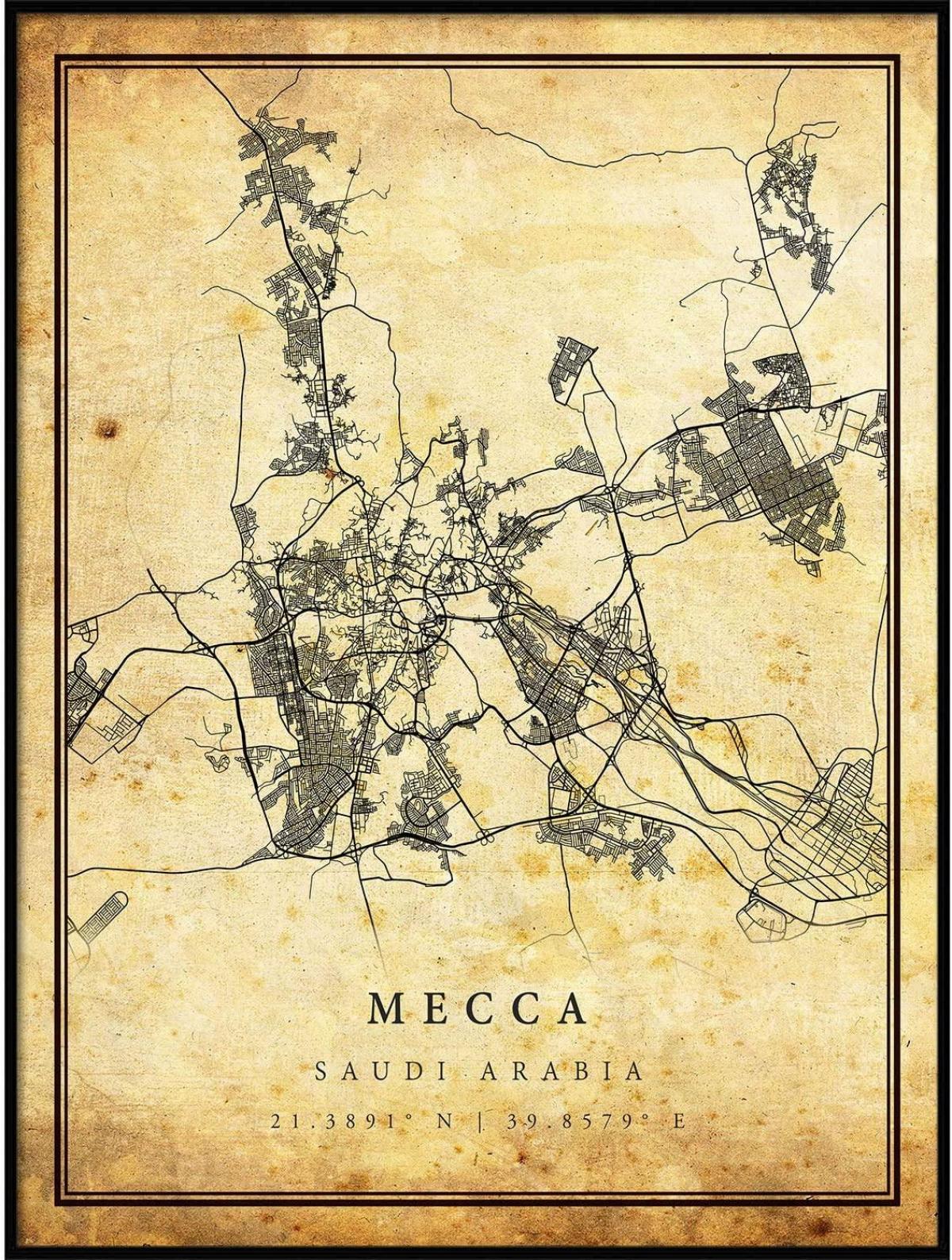 Mapa antigo de Meca (Makkah)