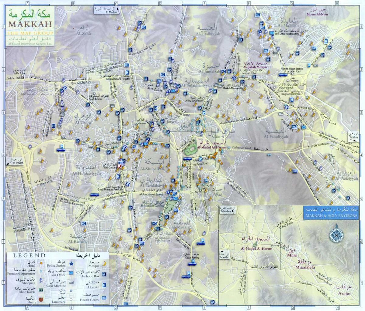 Mapa da cidade de Meca (Makkah)